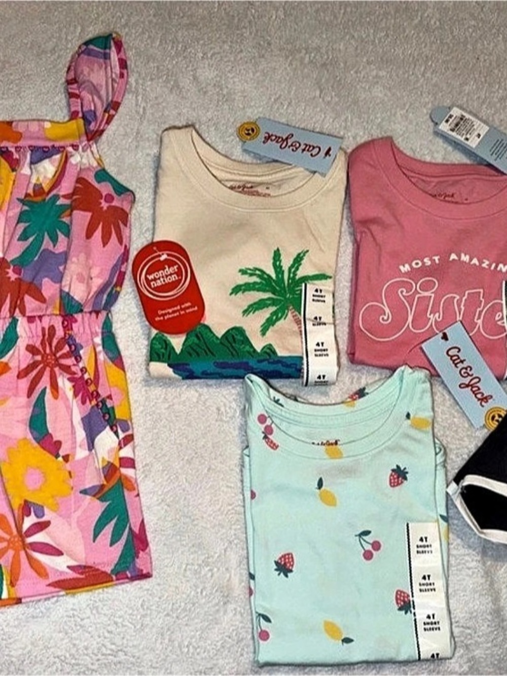 Wonder Nation Kids 4T Floral Outfit Set NWT